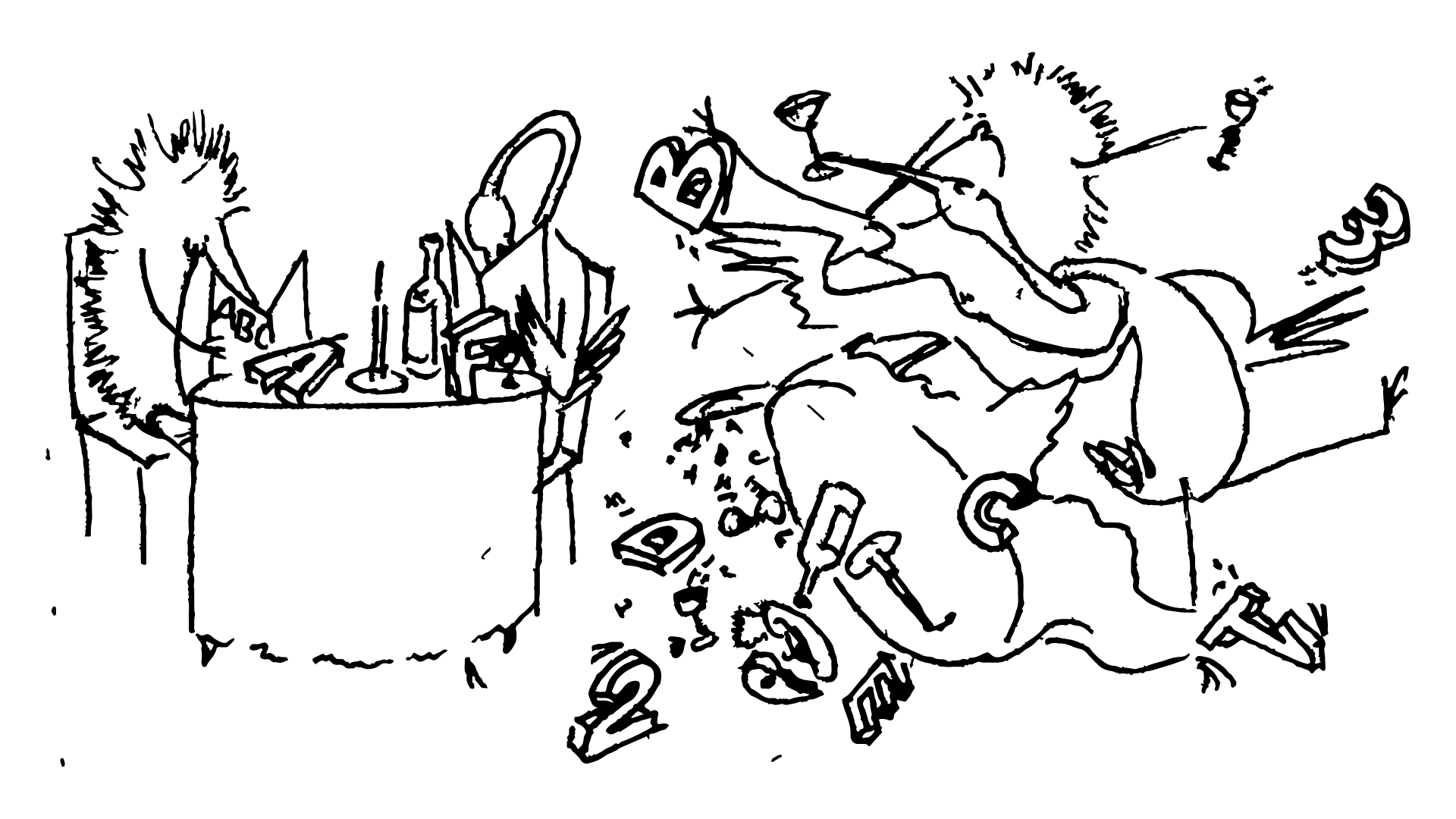 An illustration showing a hedgehog and a bird.